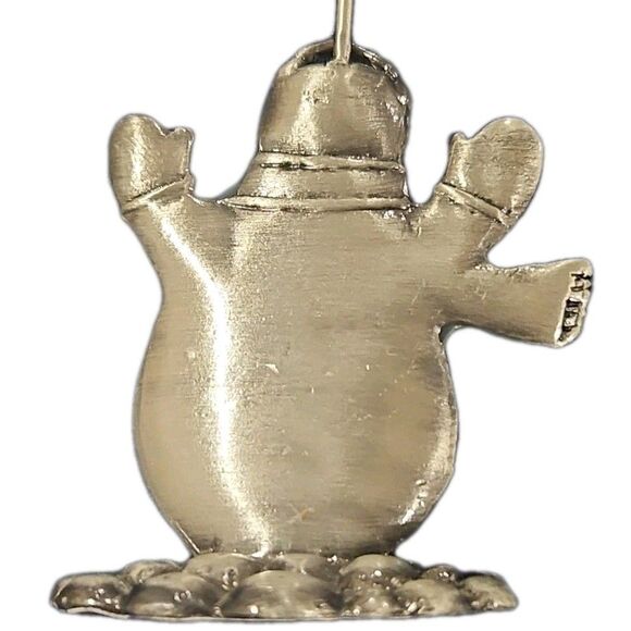 Pewter Snowmen Card Photo Place card Holders Felt Bottom Set of 3 - Picture 4 of 6